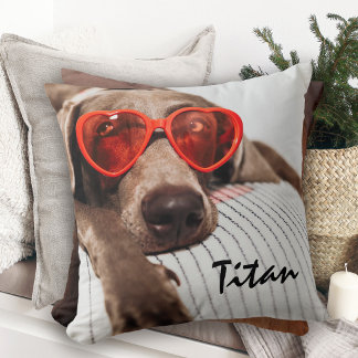 Cute Custom Double-Sided Pet Photo with Name Cushion