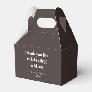 Cute Custom Fall Brown Couples Shower Thank You Favour Box
