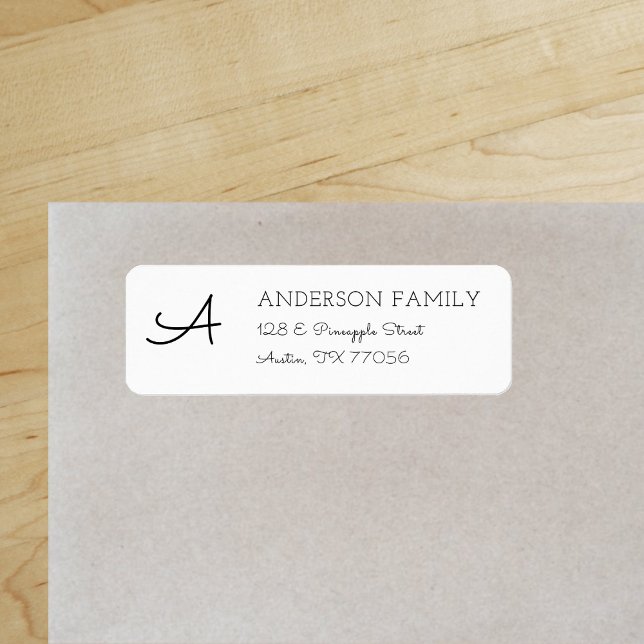 Cute Custom Family Monogram Return Address ("Everyday is abundantly beautiful." 
Sincerely Best Wishes from Lucky Design World)