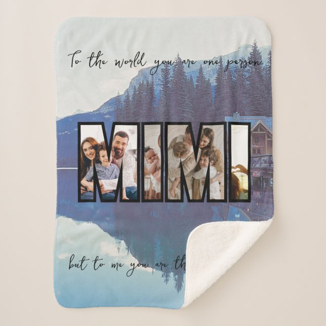 Cute Custom  Family Photo Sherpa Blanket (Front)
