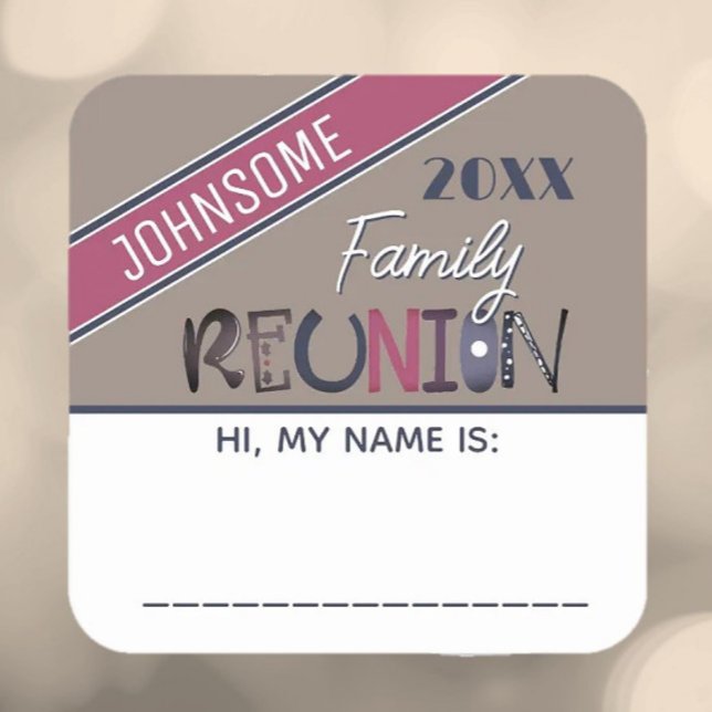 Cute! Custom Family Reunion Name tag Sticker (Creator Uploaded)