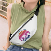 Cute Custom Girls Beach Trip Pink Palm Tree Sunset