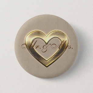 Cute Custom Gold Heart Button