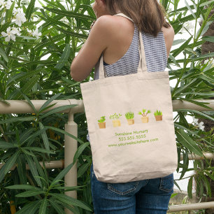 Cute Custom Green Plant Nursery Gardening Tote Bag