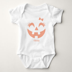 Cute Custom Halloween Jack O' Lantern Baby Bodysuit