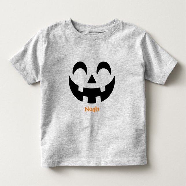 Cute Custom Halloween Jack O' Lantern  Toddler T-Shirt (Front)