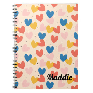 Cute Custom Heart Pattern Spiral Photo Notebook