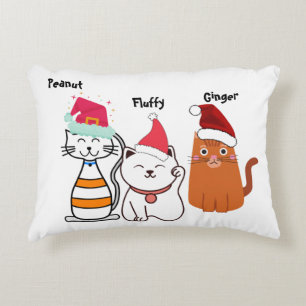 Cute Custom Kitty Cat Christmas Decorative Cushion