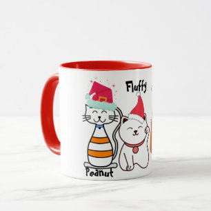 Cute Custom Kitty Cat Christmas Mug