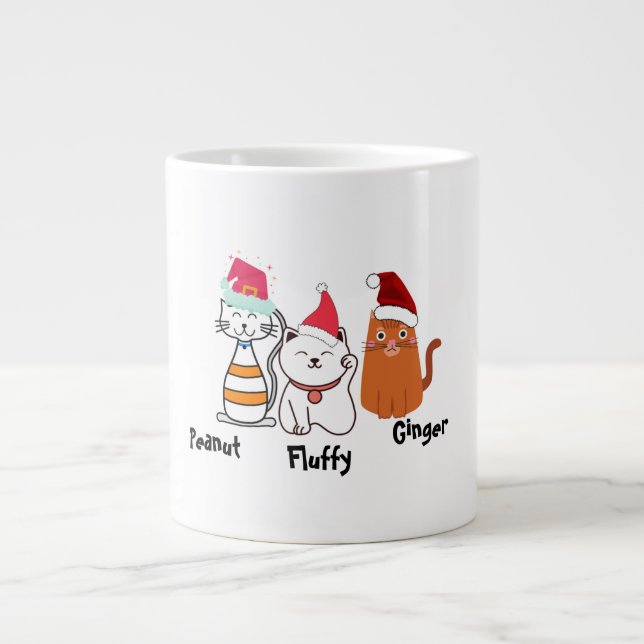 Cute Custom Kitty Cat Christmas Mug (Front)