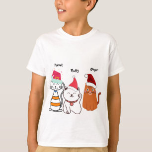 Cute Custom Kitty Cat Christmas    T-Shirt