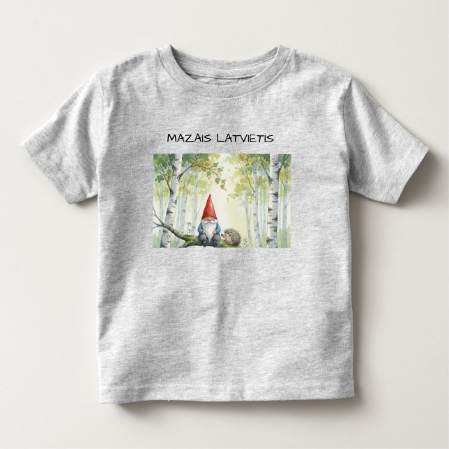 Cute Custom Latvian Latvietis gnome Toddler T-Shirt (Front)