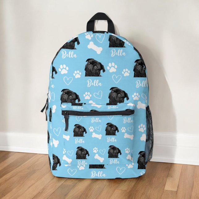 Cute Custom Love Paw Print Dog Lover Pet Photo Printed Backpack (Creator Uploaded)