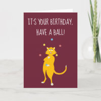 Cute Custom Message Cat Juggling Balls