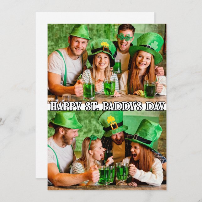 Cute Custom Modern 2-photos Template St. Paddys (Front/Back)