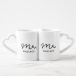 Cute custom Mr and Mr gay couple Coffee Mug Set<br><div class="desc">Mr and Mr couple coffee mug,  customisable with your own name and your favourite colours.</div>
