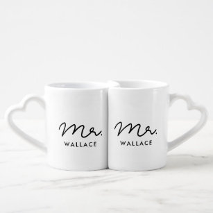 Cute custom Mr and Mr gay couple Coffee Mug Set
