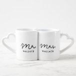 Cute custom Mr and Mrs Coffee Mug Set<br><div class="desc">Mr and Mrs couple coffee mug,  customisable with your own name and your favourite colours.</div>
