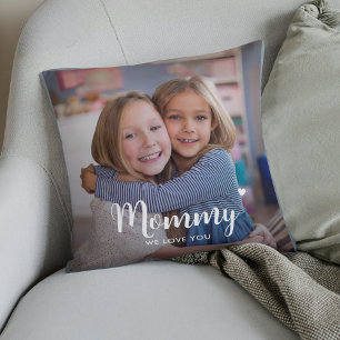 Cute Custom Mummy Two Photo Keepsake Cushion