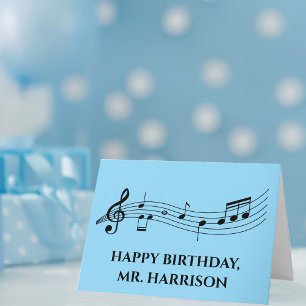 Cute Custom Music Teacher Band Director Birthday Card