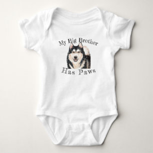 cute custom my big brother has paws baby bodysuit