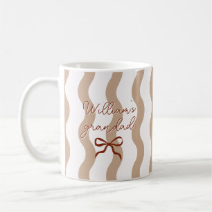 Cute Custom Name Bow Curvy Stripes Coffee Mug
