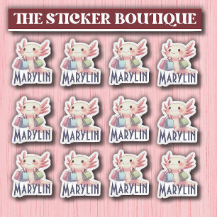 Cute Custom Name Cute Axolotl Shopping Pack