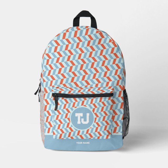 Cute Custom Name High School Monogram  Printed Backpack (Front)