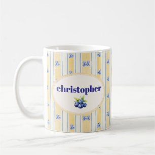 Cute Custom Name Stripes Coffee Mug