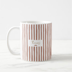 Cute Custom Name Stripes Coffee Mug