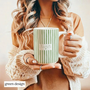 Cute Custom Name Stripes Coffee Mug