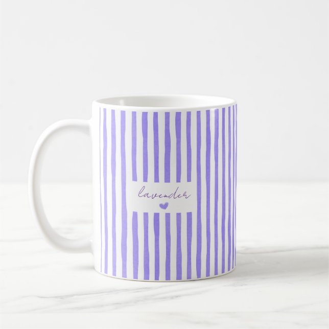 Cute Custom Name Stripes Coffee Mug (Left)