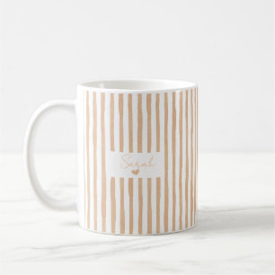 Cute Custom Name Stripes Coffee Mug