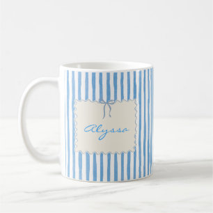 Cute Custom Name Stripes Coffee Mug