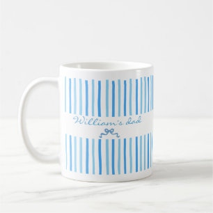 Cute Custom Name Stripes Pattern Coffee Mug