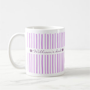 Cute Custom Name Stripes Pattern Coffee Mug