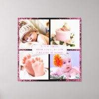 Cute Custom Newborn Baby Girl Birth Stats 4 photo