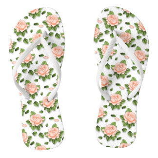 Cute Custom Peach Blossom Flip Flops