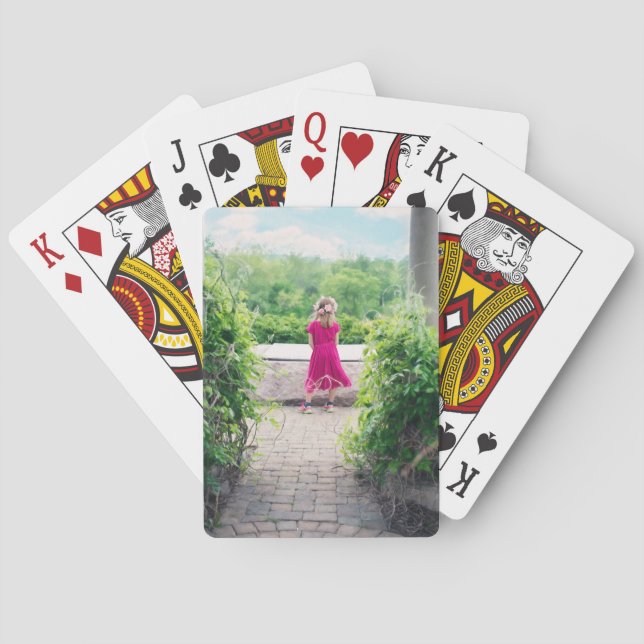 Cute Custom Personalised Child Photo Template Playing Cards (Back)