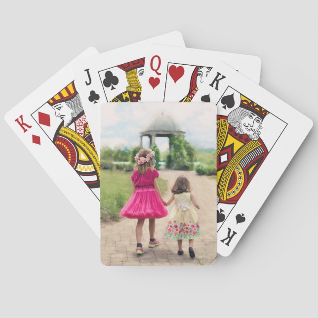 Cute Custom Personalised Children Photo Template Playing Cards (Back)