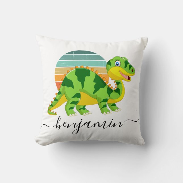 Cute Custom Personalised dinosaur baby shower  Cushion (Front)