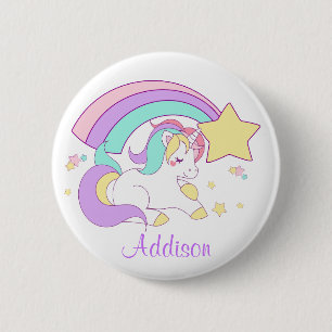 Cute Custom Personalised Magical Rainbow Unicorn 6 Cm Round Badge