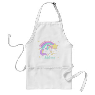 Cute Custom Personalized Magical Rainbow Unicorn Standard Apron