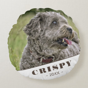 Cute Custom Pet Dog Photo Personalized Round Cushion