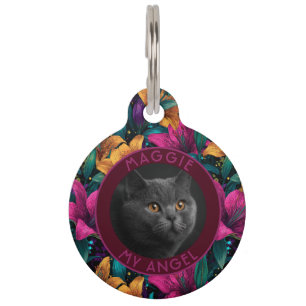 Cute Custom Pet Owner Gift Idea Lilies Motif Tag