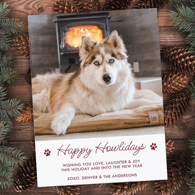 Cute Custom Pet Photo Happy Holidays From The Dog  Postcard (Creator Uploaded)