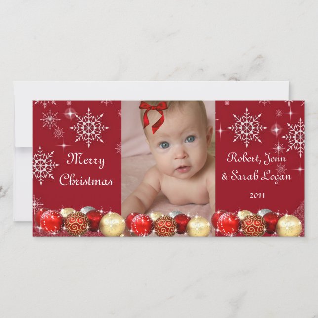 Cute, Custom, Photo Christmas Card (Front)