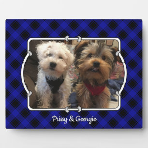 Cute Custom Photo Frame Classic Blue & Black Plaid