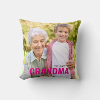 Cute Custom Photo Keepsake GRANDMA Gift Cushion