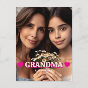Cute Custom Photo Keepsake Grandma Grandpa Gift Postcard